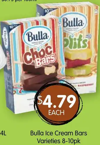 Spudshed Bulla Ice Cream Bars Varieties 8-10pk offer