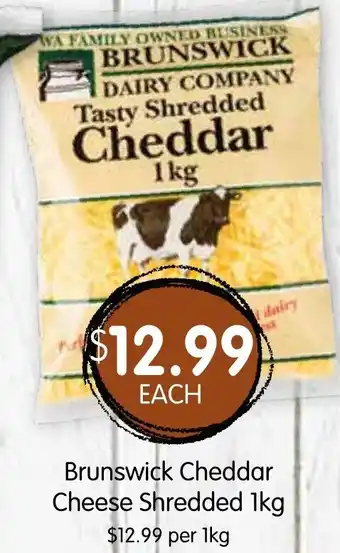 Spudshed Brunswick Cheddar Cheese Shredded 1kg offer