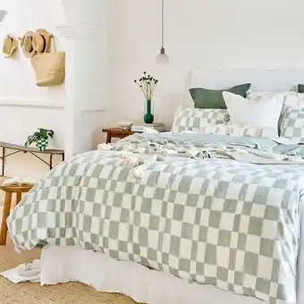 Pillow Talk Flynn Check Quilt Cover Set by Essentials offer