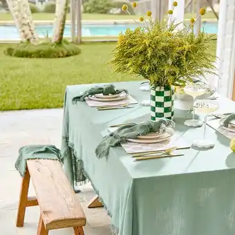 Pillow Talk Ashra Fringed Jadiete Table Linen Range by M.U.S.E offer