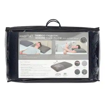 Pillow Talk Bamboo Charcoal Memory Foam Pillow by Habitat offer