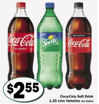 Friendly Grocer Coca-Cola Soft Drink 1.25 Litre Varieties offer