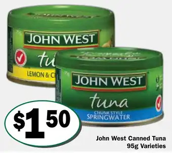 Friendly Grocer John West Canned Tuna 95g Varieties offer
