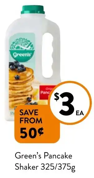Foodworks Green's Pancake Shaker 325/375g offer