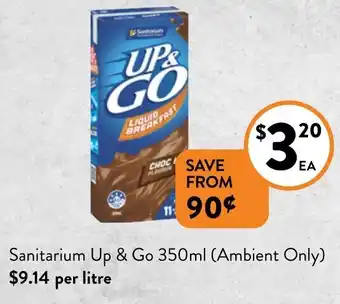 Foodworks Sanitarium Up & Go 350ml offer