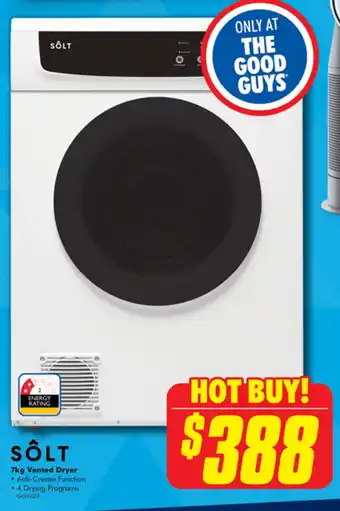 The Good Guys SÔLT 7kg Vented Dryer offer