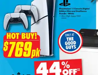 PlayStation 5 Console Digital Edition Slim and DualSense Bundle - White