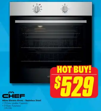 The Good Guys CHEF 60cm Electric Oven - Stainless Steel offer