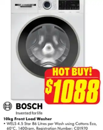 The Good Guys BOSCH 10kg Front Load Washer offer