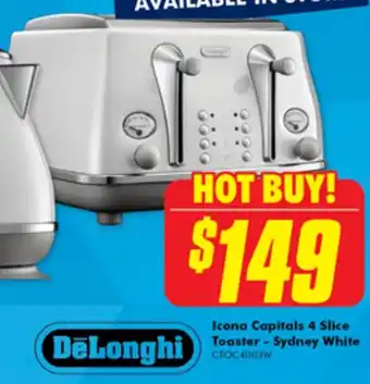 The Good Guys Icona Capitals 4 Slice Toaster - Sydney White offer