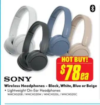 The Good Guys Wireless Headphones - Black, White, Blue or Beige offer