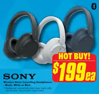 The Good Guys Wireless Noise Cancelling Headphones - Black, White or Blue offer