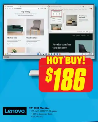 The Good Guys Lenovo 27" FHD Monitor offer