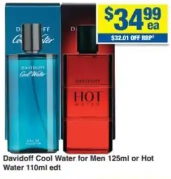 Davidoff Cool Water for Men 125ml or Hot Water 110ml edt