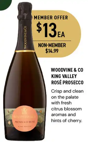 Dan Murphy's WOODVINE & CO KING VALLEY ROSÉ PROSECCO offer