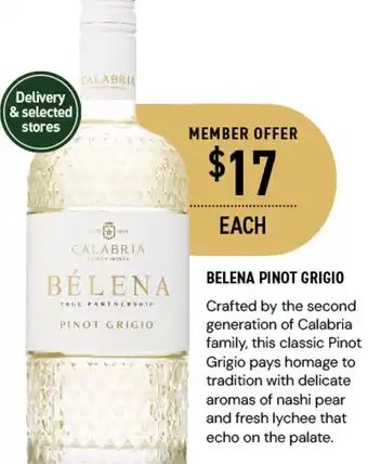 Dan Murphy's BELENA PINOT GRIGIO offer