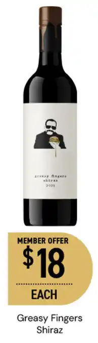 Dan Murphy's Greasy Fingers Shiraz offer