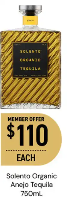 Dan Murphy's Solento Organic Anejo Tequila 750mL offer