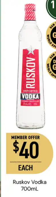 Dan Murphy's Ruskov Vodka 700mL offer