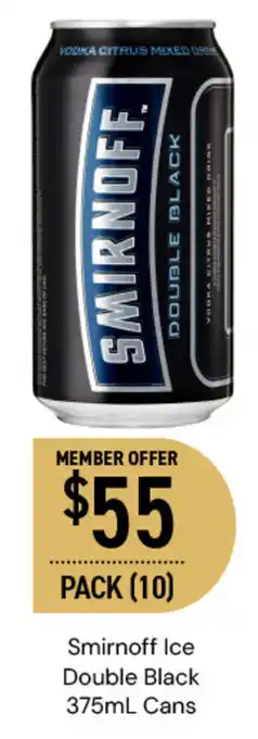 Dan Murphy's Smirnoff Ice Double Black 375mL Cans offer