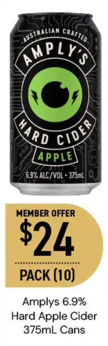 Dan Murphy's Amplys 6.9% Hard Apple Cider 375mL Cans offer