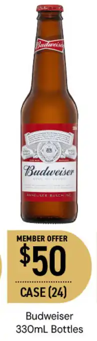 Budweiser 330ml Bottles