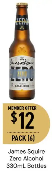 Dan Murphy's James Squire Zero Alcohol 330mL Bottles offer