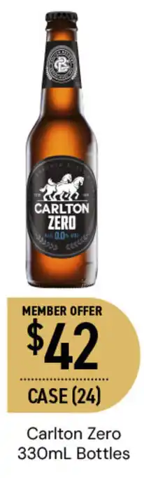 Carlton Zero 330ml Bottles