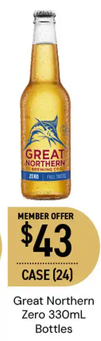 Dan Murphy's Great Northern Zero 330mL Bottles offer