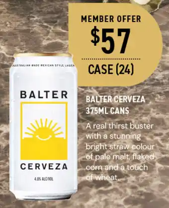 BALTER CERVEZA 375ML CANS