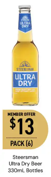Dan Murphy's Steersman Ultra Dry Beer 330ml Bottles offer