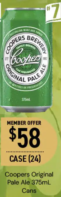 Dan Murphy's Coopers Original Pale Ale 375mL Cans offer