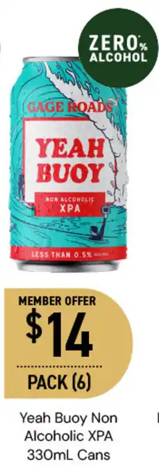 Dan Murphy's Yeah Buoy Non Alcoholic XPA 330mL Cans offer