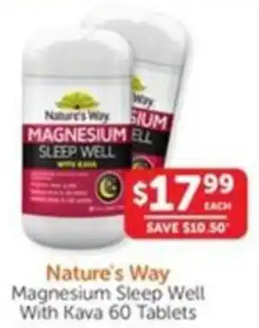 WHOLELIFE catalogue Nature's Way Magnesium Sleep Well With Kava 60 Tablets offer
