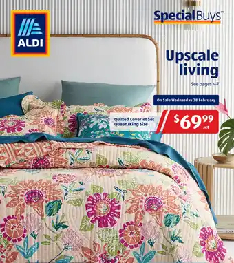 ALDI Quilted Coverlet Set Queen/King Size offer