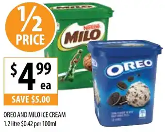 Supabarn OREO AND MILO ICE CREAM 1.2 litre offer