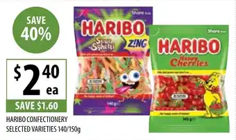 Supabarn HARIBO CONFECTIONERY SELECTED VARIETIES 140/150g offer