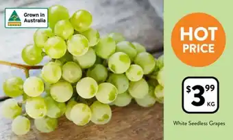 Foodworks White Seedless Grapes offer