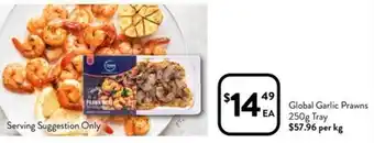 Foodworks Global Garlic Prawns 250g Tray offer