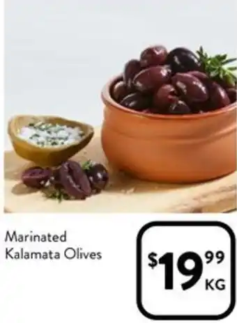 Foodworks Marinated Kalamata Olives offer