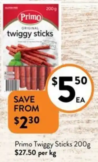 Foodworks Primo Twiggy Sticks 200g offer