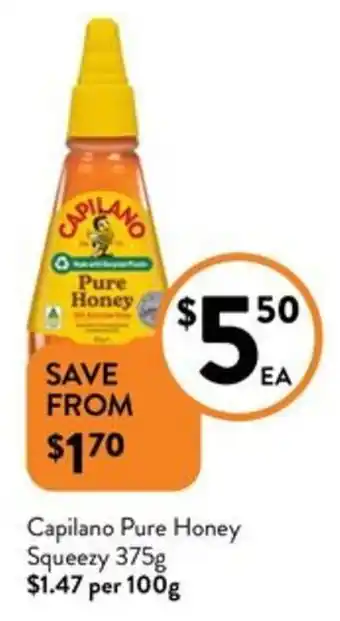 Capilano Pure Honey Squeezy 375g