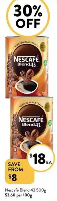 Foodworks Nescafé Blend 43 500g offer