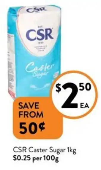 Foodworks CSR Caster Sugar 1kg offer