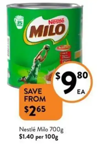 Foodworks Nestlé Milo 700g offer