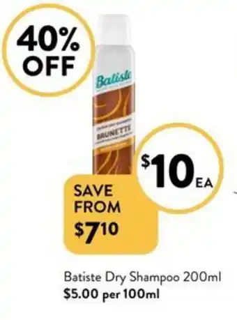 Foodworks Batiste Dry Shampoo 200ml offer