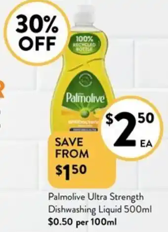 Foodworks Palmolive Ultra Strength Dishwashing Liquid 500ml offer