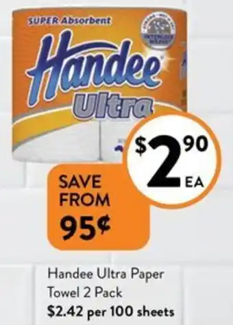 Foodworks Handee Ultra Paper Towel 2 Pack offer