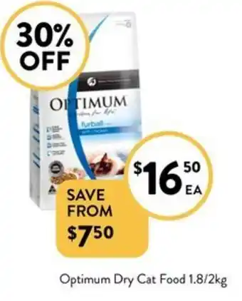 Foodworks Optimum Dry Cat Food 1.8/2kg offer