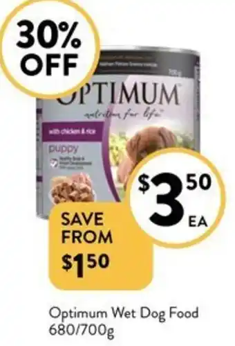 Foodworks Optimum Wet Dog Food 680/700g offer